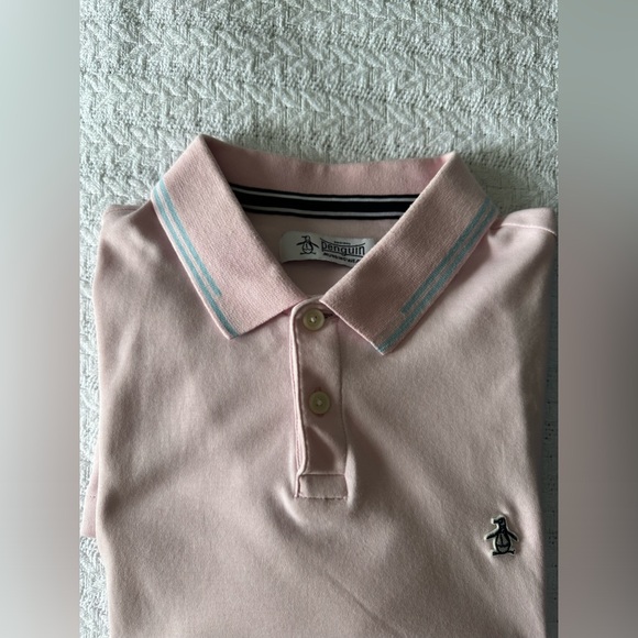Nordstrom Original Penguin Organic Tipped polo shirt, medium, Parfait Pink Med - Picture 4 of 4